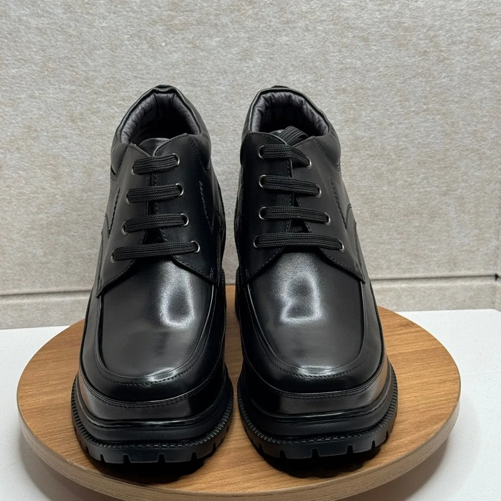 Calden 5.2 in Elevator Shoes Height Increasing Lace Up‎ Shoes boots Black US 7.5